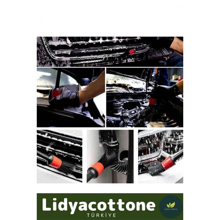 Premium Oto Uyumlu Araç Detaylı Temizlik Fırçası-5+1 Oto Araba Yıkama Klima Temizleme Fırçası