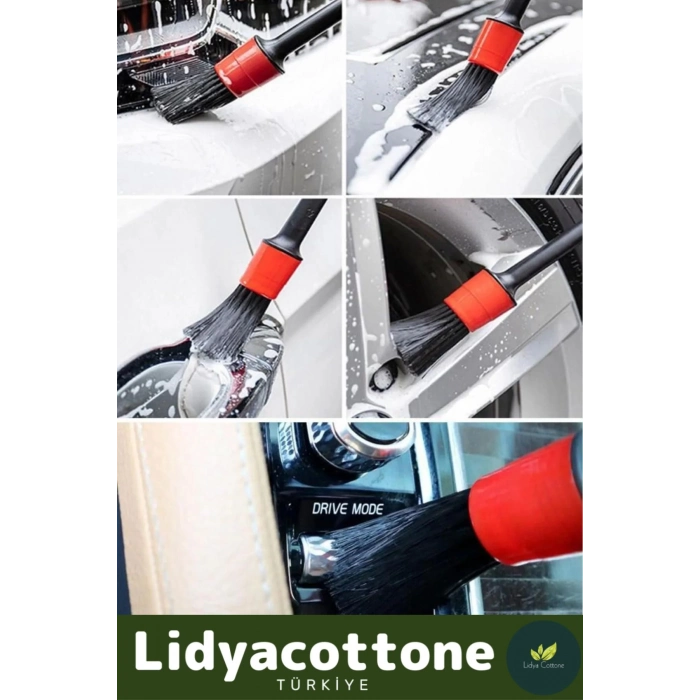 Premium Oto Uyumlu Araç Detaylı Temizlik Fırçası-5+1 Oto Araba Yıkama Klima Temizleme Fırçası