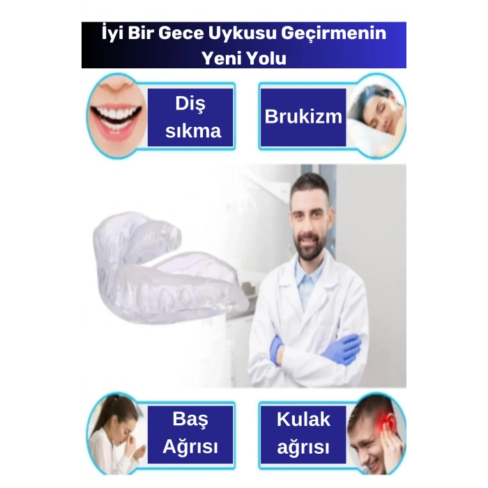 Premium Özel Seri Gece Plağı Çene Diş Sıkma Gıcırdatma Önleyici Koruyucu Diş Aparatı