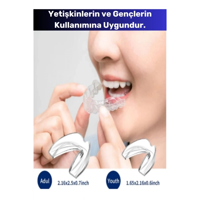 Premium Özel Seri Gece Plağı Çene Diş Sıkma Gıcırdatma Önleyici Koruyucu Diş Aparatı