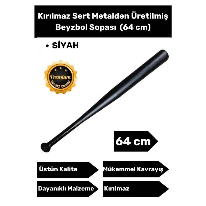 Premium Özel Seri Kırılmaz Dayanıklı Kaliteli Metal Baseboll Beyzbol Sopası 64 Cm