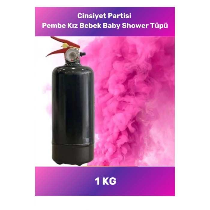 Premium Pembe Kız Bebek Baby Shower Tüpü Ambalajı Yazısız İbaresiz 1 Kg Cinsiyet Partisi Belirleme