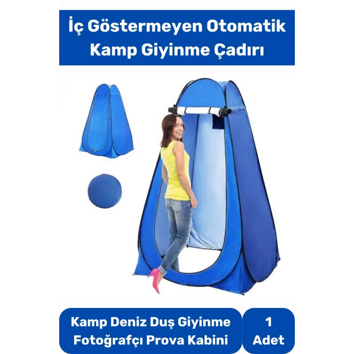 Premium Pencereli Fermuarlı Kamp Deniz Duş Giyinme WC Fotoğrafçı Iç Göstermeyen Prova Kabin Çadır