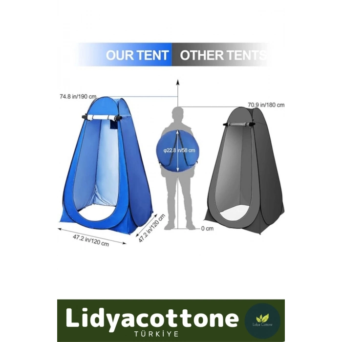 Premium Pencereli Fermuarlı Kamp Deniz Duş Giyinme WC Fotoğrafçı Iç Göstermeyen Prova Kabin Çadır