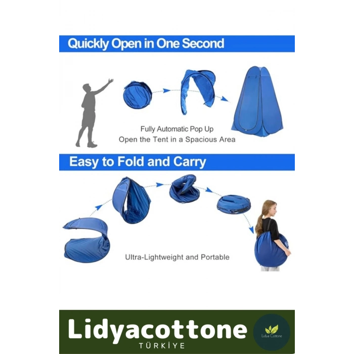 Premium Pencereli Fermuarlı Kamp Deniz Duş Giyinme WC Fotoğrafçı Iç Göstermeyen Prova Kabin Çadır