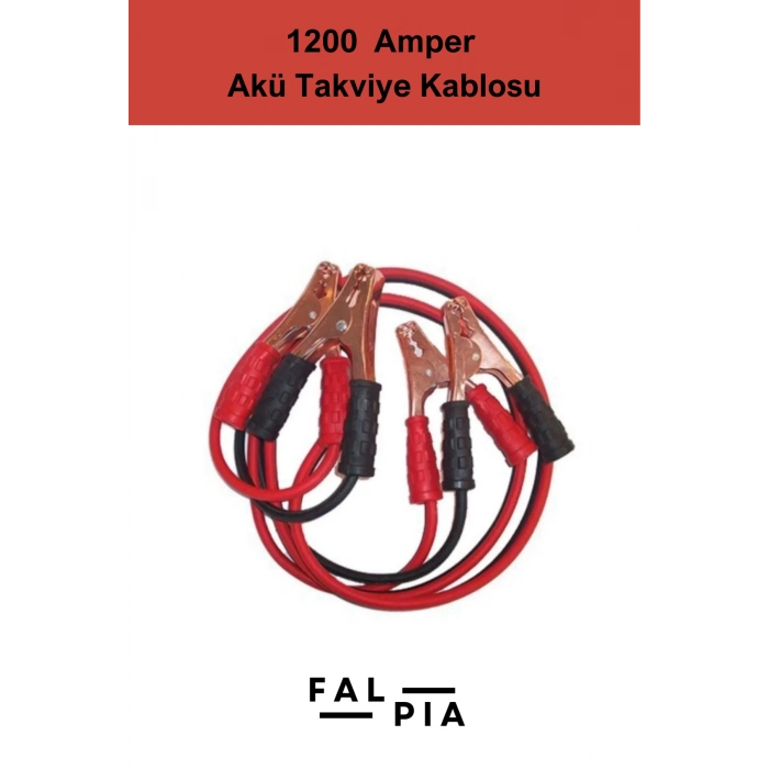 Premium Seri %100 Bakır Kalın Kablo 1200 Amper Güçlü Araç Oto Akü Takviye Hızlı Şarj Kablosu 1 Adet