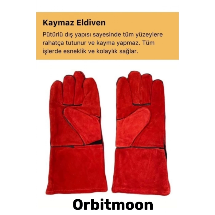 Premium Seri Isıya Dayanıklı Kaynak Yangın Su Geçirmez Çok Amaçlı Yanmaz Deri Eldiven