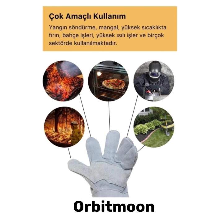 Premium Seri Isıya Dayanıklı Kaynak Yangın Su Geçirmez Çok Amaçlı Yanmaz Deri Eldiven