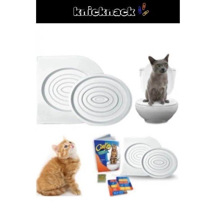 Premium Seri Klozet Alıştırma Kapağı Kum Kabı WC Yavru Yetişkin Kedi Hijyenik Tuvalet Eğitim Seti