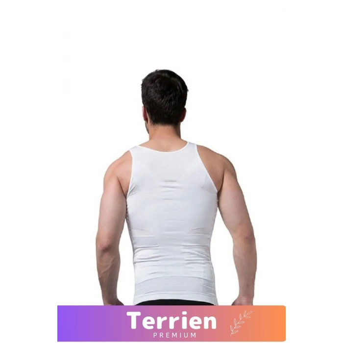 Premium Seri Korseli Erkek Beyaz Atlet Ekstra Toparlayıcı İnceltici Etkili Dik Duruşa Yardımcı
