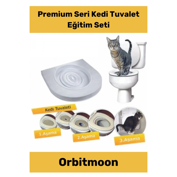 Premium Seri Kum Kabı Wc Klozet Alıştırma Kapağı Yetişkin Yavru Kedi Hijyenik Tuvalet Eğitim Seti