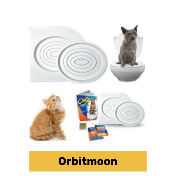 Premium Seri Kum Kabı Wc Klozet Alıştırma Kapağı Yetişkin Yavru Kedi Hijyenik Tuvalet Eğitim Seti