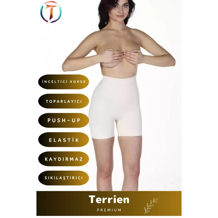 Premium Seri Özel Şekillendirici Sıkılaştırıcı İz Yapmaz Toparlayıcı İnceltici Mini Şort Kadın Korse