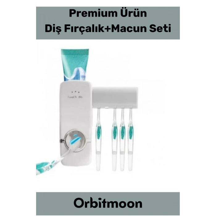 Premium Seri Pratik Yapışkanlı Her Tip Macunla Uyumlu Diş Macunu Sıkacağı 5 Adet Fırçalık Askı Seti