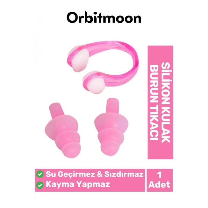 Premium Seri Sızdırmaz Kaymaz Yıkanabilir Elastik Kutulu Su Geçirmez Silikon Kulak Burun Tıkacı