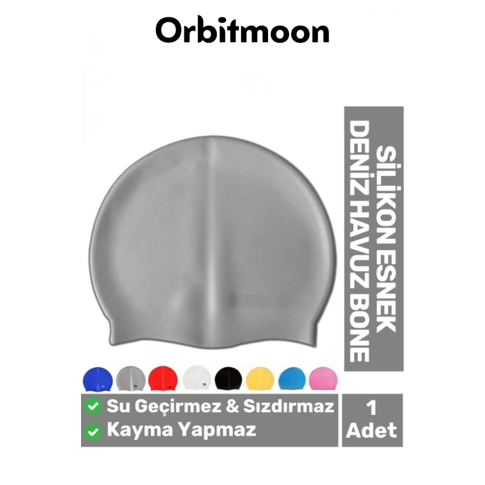 Premium Seri Su Geçirmez Sızdırmaz Kaymaz Silikon Yüzücü Elastik Yüzme Şapkası Havuz Deniz Bonesi