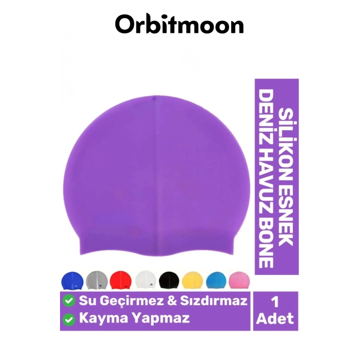 Premium Seri Su Geçirmez Sızdırmaz Kaymaz Silikon Yüzücü Elastik Yüzme Şapkası Havuz Deniz Bonesi