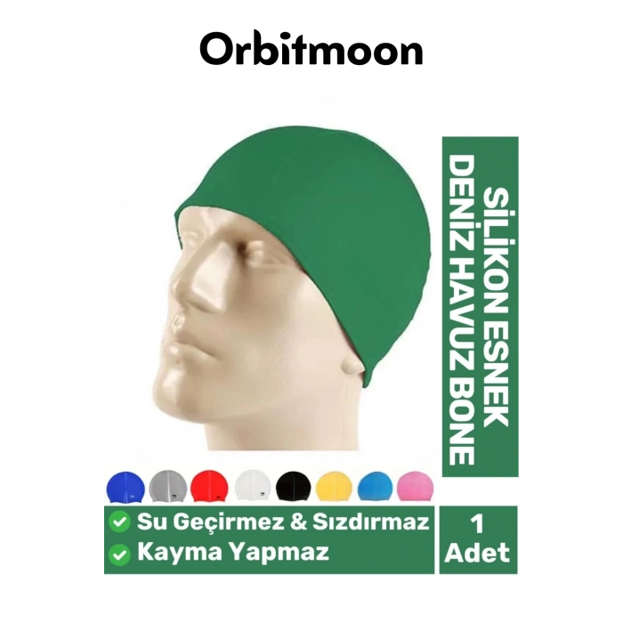 Premium Seri Su Geçirmez Sızdırmaz Kaymaz Silikon Yüzücü Elastik Yüzme Şapkası Havuz Deniz Bonesi