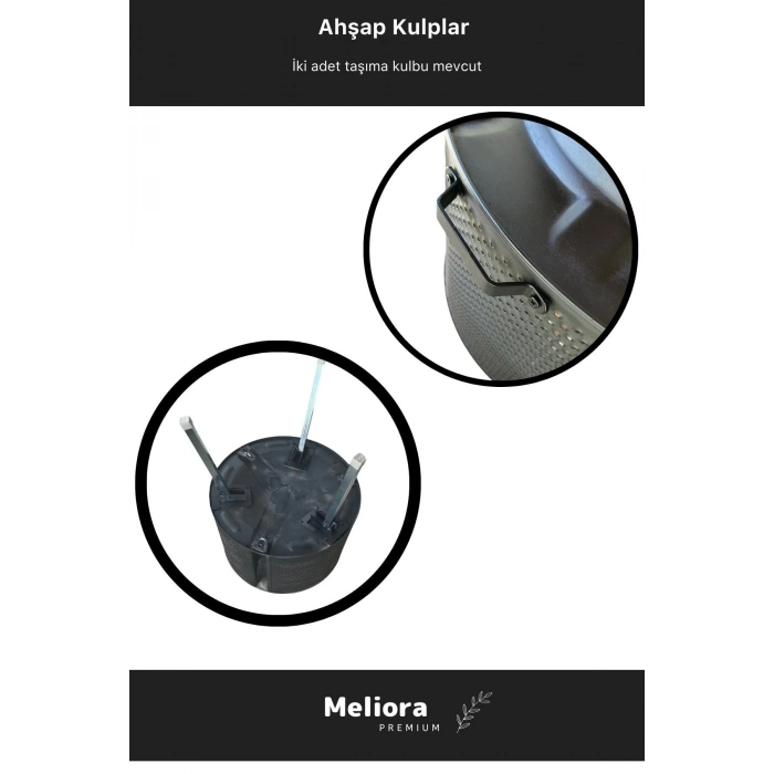 Premium Serisi Taşınabilir Katlanır Estetik Şık Isıya Dayanıklı Boyalı Ayaklı Siyah Ateş Çukuru