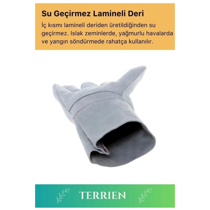 Premium Serisi Yanmaz Isıya Dayanıklı Eldiven Kaynak Yangın İçin Su Geçirmez Çok Amaçlı Deri Eldiven