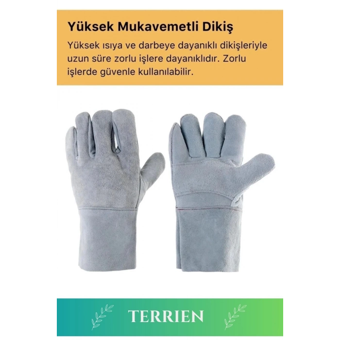 Premium Serisi Yanmaz Isıya Dayanıklı Eldiven Kaynak Yangın İçin Su Geçirmez Çok Amaçlı Deri Eldiven