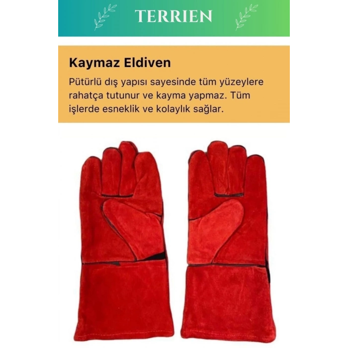Premium Serisi Yanmaz Isıya Dayanıklı Eldiven Kaynak Yangın İçin Su Geçirmez Çok Amaçlı Deri Eldiven