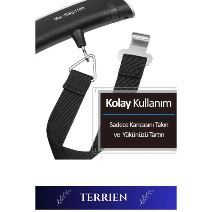 Premium Seyahat Bavul Ağırlık Tartı Dijital Lcd Ekran Çok Amaçlı Taşınabilir Bagaj Tartısı Max 50 Kg