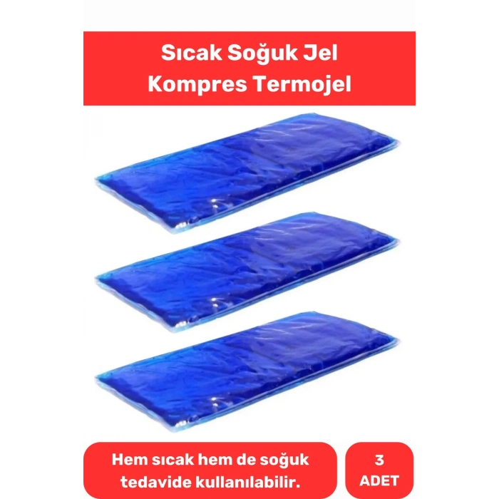Premium Soğutucu Tekrar Kullanılabilir Soğuk Sıcak Termo Jel Kompres 3 Adet