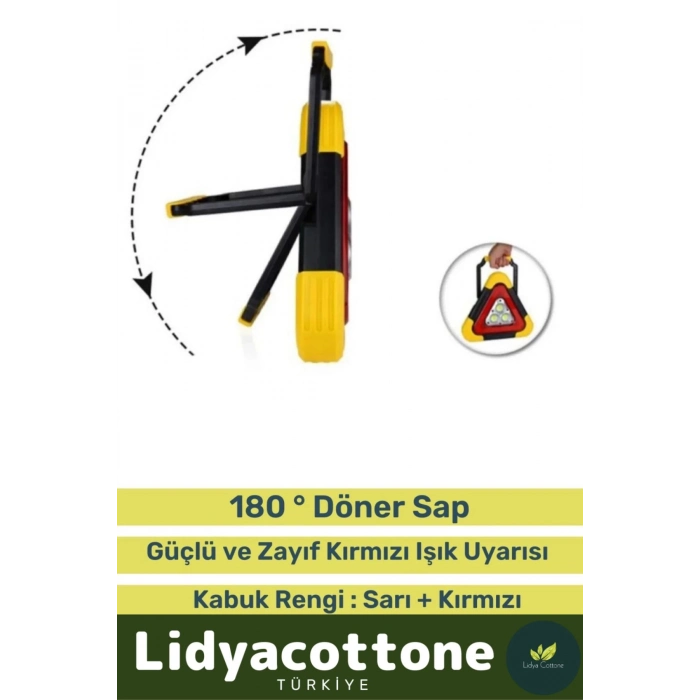 Premium Su Geçirmez 3 Ledli Solar Üçgen Reflektör Güneş Enerjili Refluj Araba Oto Lambası