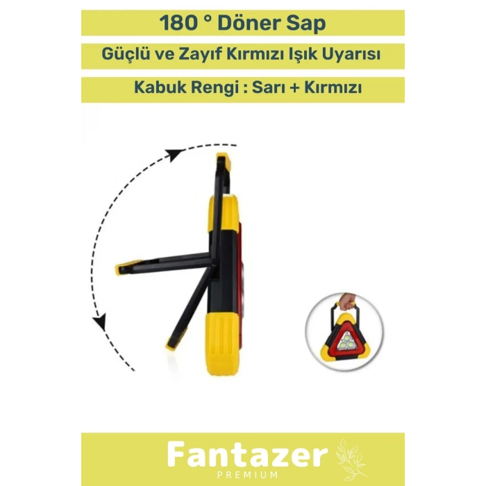 Premium Su Geçirmez 3 Ledli Solar Üçgen Reflektör Güneş Enerjili Refluj Lambası