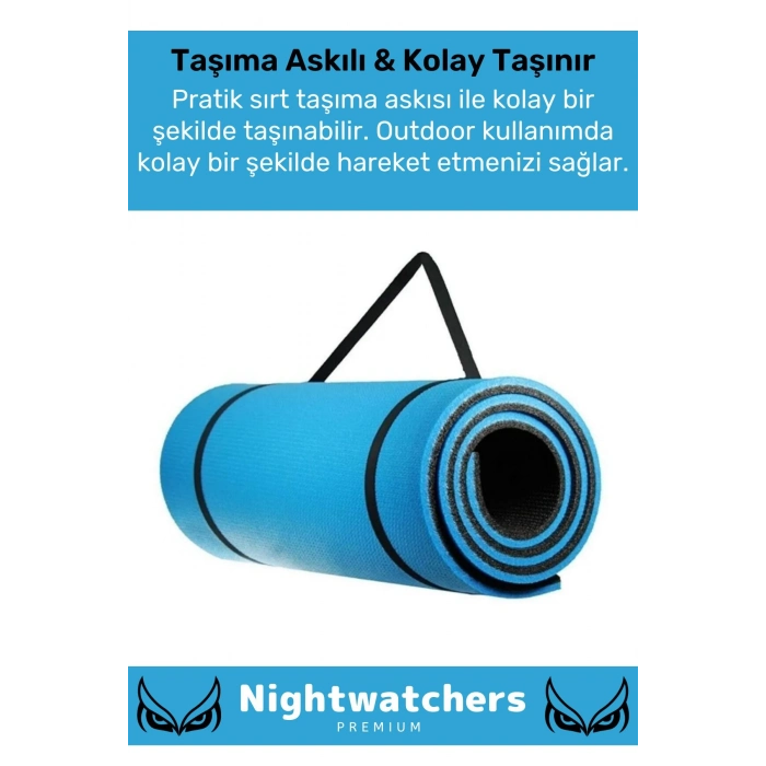 Premium Su Geçirmez Konforlu Taşıma Askılı Çift Taraflı Zemin Çadır Uyku Kamp Matı Yer Minderi 10mm