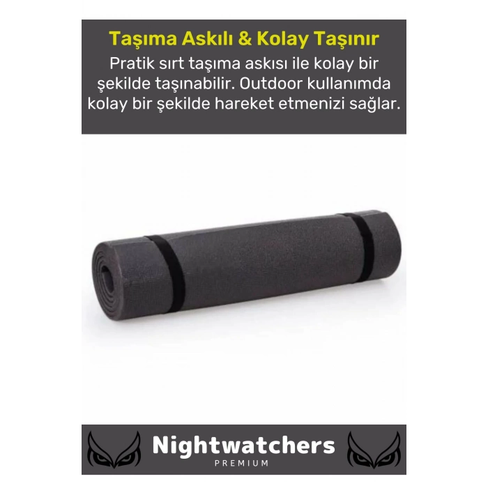 Premium Su Geçirmez Konforlu Taşıma Askılı Çift Taraflı Zemin Çadır Uyku Kamp Matı Yer Minderi 16mm