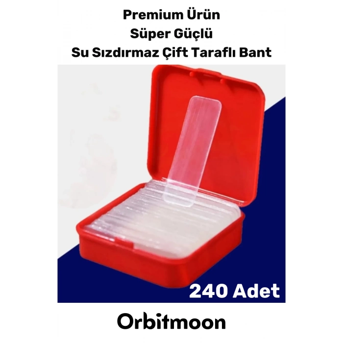 Premium Süper Güçlü Kolay Çıkarılabilir Yapışkan Çok Amaçlı 240 Parça Çift Taraflı Şeffaf Bant