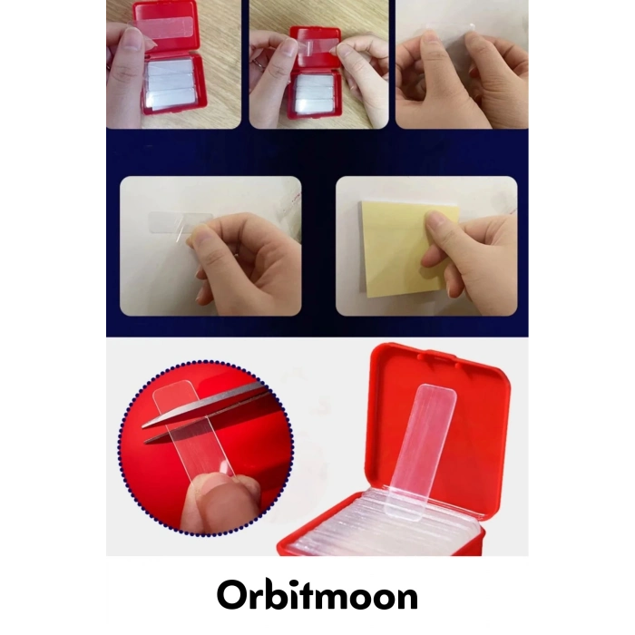 Premium Süper Güçlü Kolay Çıkarılabilir Yapışkan Çok Amaçlı 240 Parça Çift Taraflı Şeffaf Bant