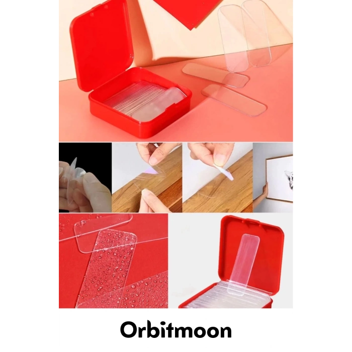 Premium Süper Güçlü Kolay Çıkarılabilir Yapışkan Çok Amaçlı 240 Parça Çift Taraflı Şeffaf Bant