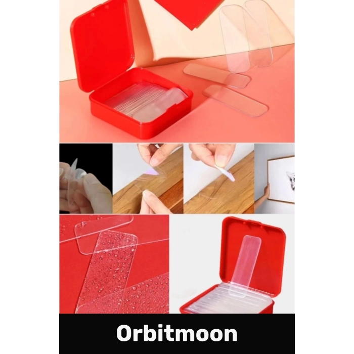 Premium Süper Güçlü Kolay Çıkarılabilir Yapışkan Çok Amaçlı 60 Parça Çift Taraflı Şeffaf Bant