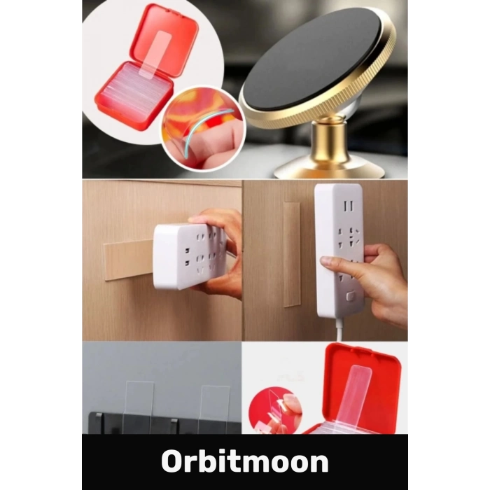 Premium Süper Güçlü Kolay Çıkarılabilir Yapışkan Çok Amaçlı 60 Parça Çift Taraflı Şeffaf Bant