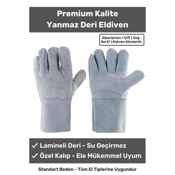 Premium Tasarım Isıya Dayanıklı Kaynak Yangın Su Geçirmez Çok Amaçlı Yanmaz Deri Eldiven