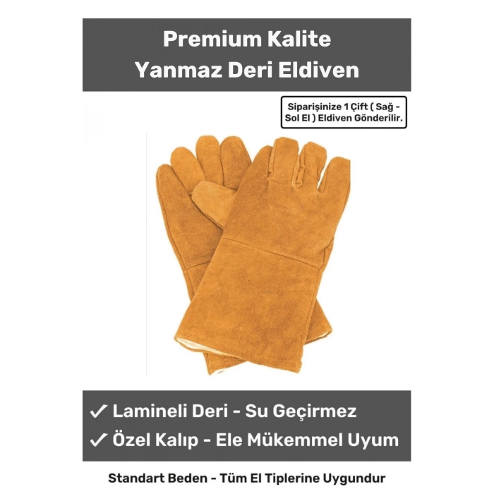Premium Tasarım Isıya Dayanıklı Kaynak Yangın Su Geçirmez Çok Amaçlı Yanmaz Deri Eldiven