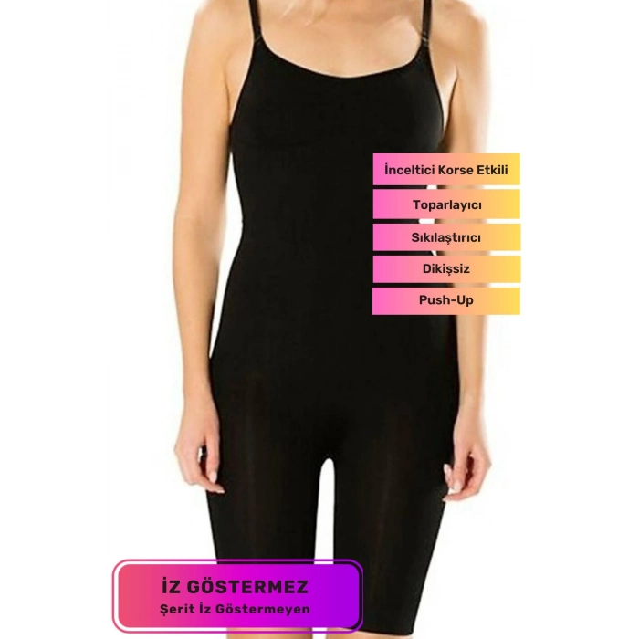 Premium Vücut Şekillendirici Kaymaz Toparlayıcı Sıkılaştırıcı Tam Boy Omuz Ayarlanabilen Hayalet Korse