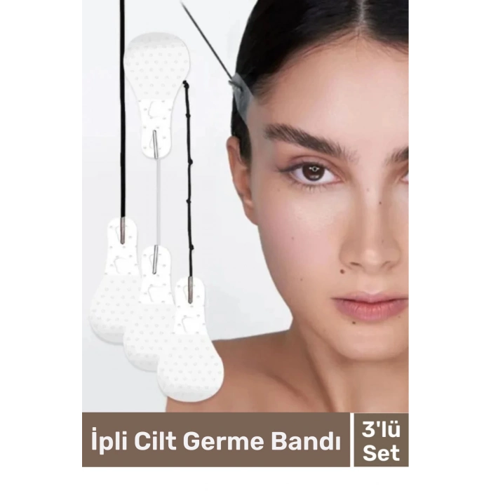 Premium Üretim Göz Kaş Kaz Ayağı Yüz Günlük Vücut Boyun İpli Gerdirme Bandı 3lü Set