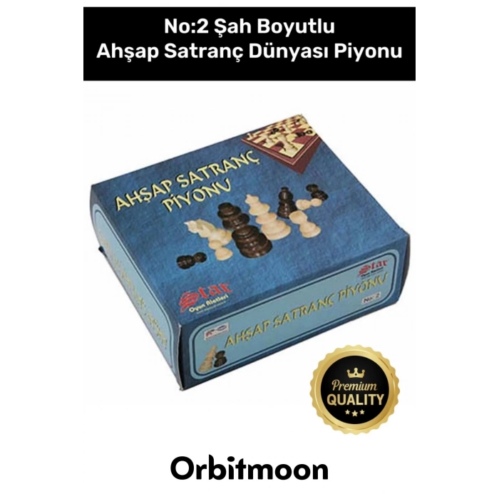 Premium Üretim Şah Boyu No: 2 Eksik Takımı Tamamlama Uyumlu Ahşap Satranç Dünyası Piyonu