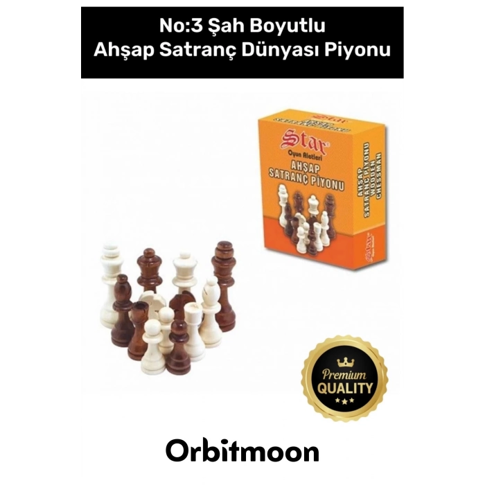 Premium Üretim Şah Boyu No: 3 Eksik Takımı Tamamlama Uyumlu Ahşap Satranç Dünyası Piyonu