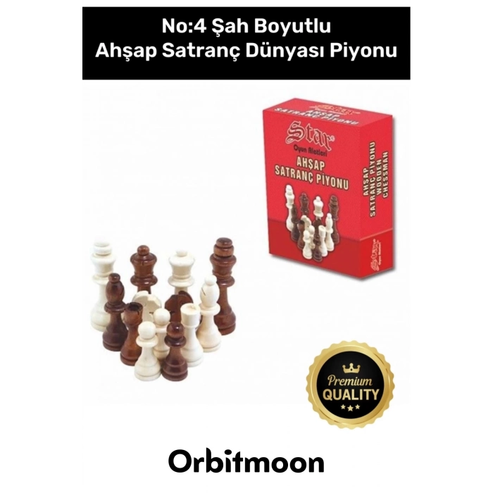 Premium Üretim Şah Boyu No: 4 Eksik Takımı Tamamlama Uyumlu Ahşap Satranç Dünyası Piyonu