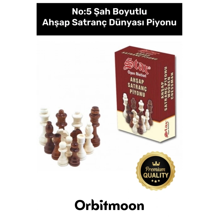 Premium Üretim Şah Boyu No: 5 Eksik Takımı Tamamlama Uyumlu Ahşap Satranç Dünyası Piyonu