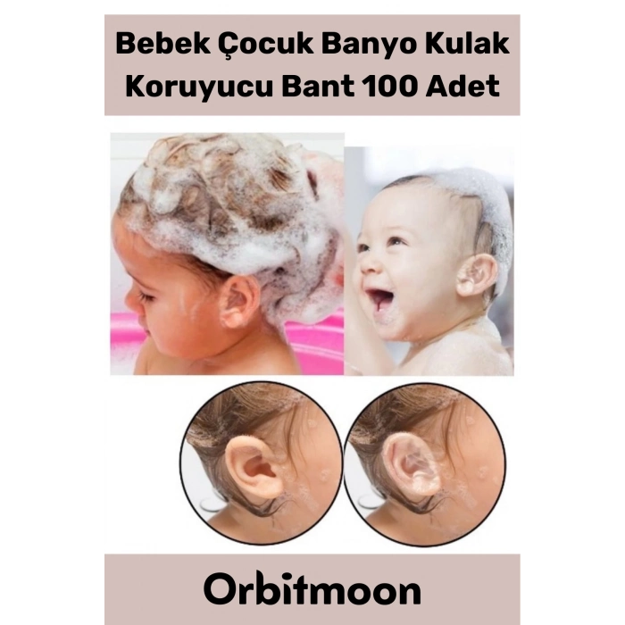 Premium Üretim Su Kaçırmaz Yumuşak Güvenli Bebek Banyo Kulak Koruyucu Şeffaf Bant 100 Adet