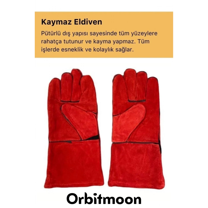 Premium Ürün Kaynak Yangın İçin Yanmaz Su Geçirmez Isıya Dayanıklı Eldiven Çok Amaçlı Deri Eldiven