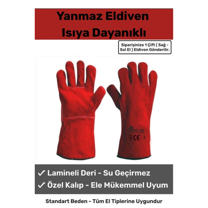 Premium Ürün Kaynak Yangın İçin Yanmaz Su Geçirmez Isıya Dayanıklı Eldiven Çok Amaçlı Deri Eldiven