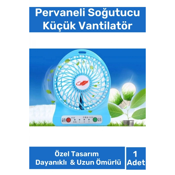 Premium Usb Şarjlı 3 Kademeli Sessiz Taşınabilir Mini Fan Pervaneli Soğutucu Küçük Vantilatör