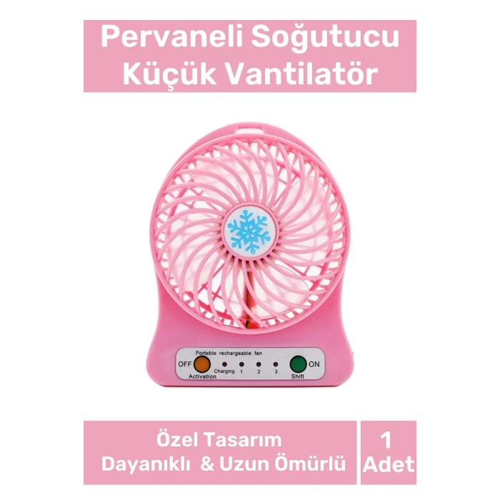 Premium Usb Şarjlı 3 Kademeli Sessiz Taşınabilir Mini Fan Pervaneli Soğutucu Küçük Vantilatör
